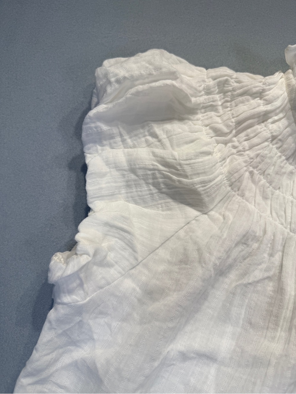 Universal Thread White Smocked Ruffle Button-Front Blouse - Picture 3 of 8